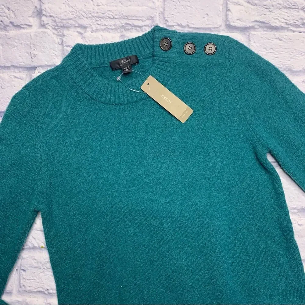 J.Crew Button-Detail Crewneck Sweater in Supersoft Yarn